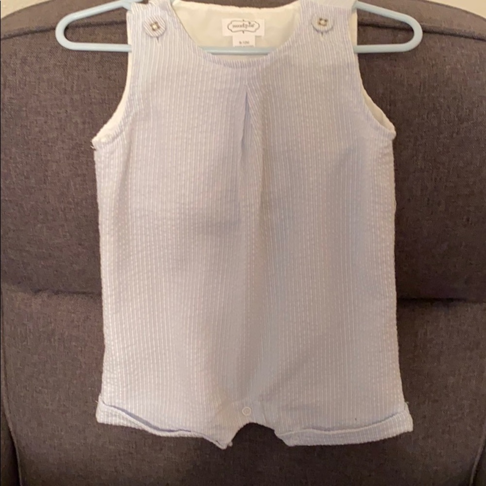 Blue baby romper. Mud pie